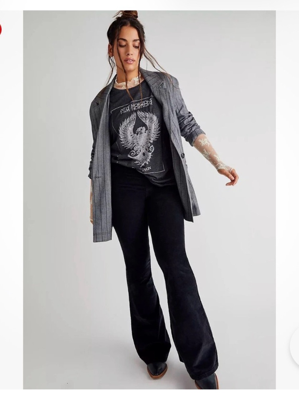 Free People Pull On Corduroy Flare Pants In Black Size 32 EUC